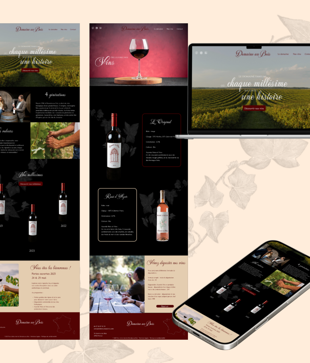 Site web domaine viticole
